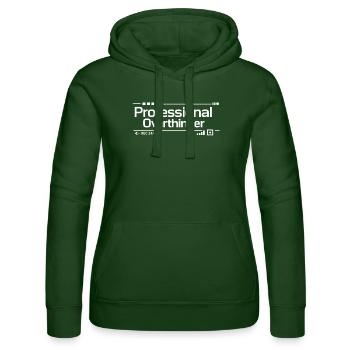 PROFESSIONAL OVERTHINKER Nerd - Frauen Kapuzen Sweater von Russell - Flaschengrün - Vorne - Liana (172cm)