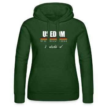 Usedom - Frauen Kapuzen Sweater von Russell - Flaschengrün - Vorne - Liana (172cm)
