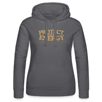 Protégez votre énergie Rétro Dicton Design - Sweat à capuche Russell Femme - noir - Devant - Marisol (170cm)