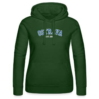 Ostrava fondée en 2006 - Sweat à capuche Russell Femme - vert bouteille - Devant - Liana (172cm)
