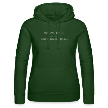 I like peace and quiet few people - Women’s Hooded Sweater by Russell - bottle green - Front - Liana (172cm)