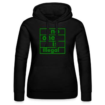 No one is illegal - Women’s Hooded Sweater by Russell - black - Front - Marisol (170cm)