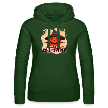 Halloween Call of Spirit - Women’s Hooded Sweater by Russell - bottle green - Front - Liana (172cm)