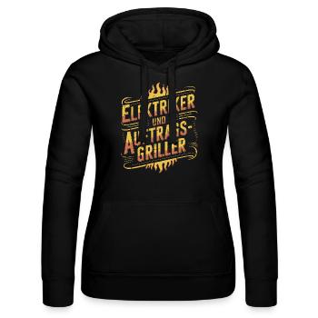 Elektriker und Auftragsgriller - Frauen Kapuzen Sweater von Russell - Schwarz - Vorne - Marisol (170cm)