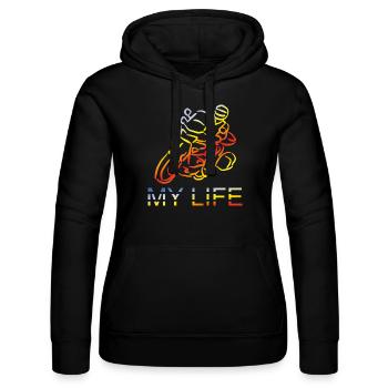 La moto, c’est votre vie - Sweat à capuche Russell Femme - noir - Devant - Marisol (170cm)