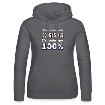 Doggystyle Spruch Versaut Sex Sexstellung Po Anal - Frauen Kapuzen Sweater von Russell - Schwarz - Vorne - Marisol (170cm)