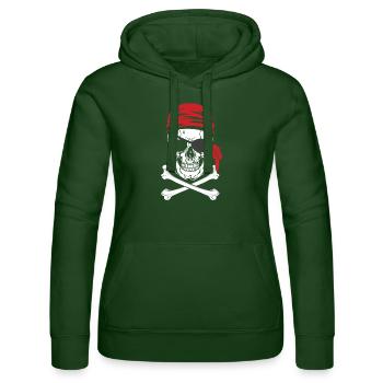 Piraten - Pirat mit Augenklappe - Frauen Kapuzen Sweater von Russell - Flaschengrün - Vorne - Liana (172cm)