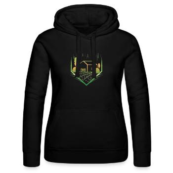 Farm farm - Women’s Hooded Sweater by Russell - black - Front - Marisol (170cm)