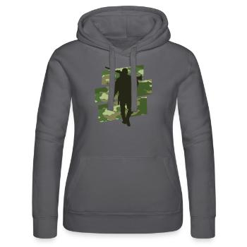 Jäger Camouflage - Frauen Kapuzen Sweater von Russell - Schwarz - Vorne - Marisol (170cm)