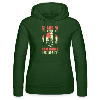 Amateurfunk - Frauen Kapuzen Sweater von Russell - Flaschengrün - Vorne - Liana (172cm)