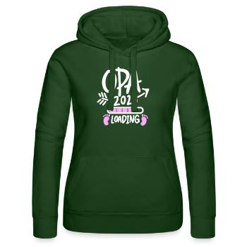 Opa 2023 loading - Frauen Kapuzen Sweater von Russell - Flaschengrün - Vorne - Liana (172cm)