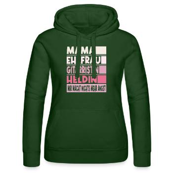 Gitarristin Mama Ehefrau Heldin - Frauen Kapuzen Sweater von Russell - Flaschengrün - Vorne - Liana (172cm)