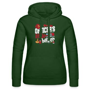 Officer's Little Helper Fire Engine - Women’s Hooded Sweater by Russell - bottle green - Front - Liana (172cm)