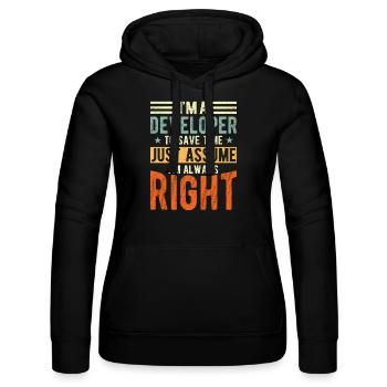 Developer - Women’s Hooded Sweater by Russell - black - Front - Marisol (170cm)