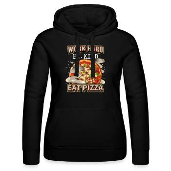 Lustiger Pizza-Spruch mit italienischer Pizza - Frauen Kapuzen Sweater von Russell - Schwarz - Vorne - Marisol (170cm)