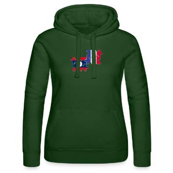 Laos Frankreich Vintage Flagge Französisch Laote - Frauen Kapuzen Sweater von Russell - Flaschengrün - Vorne - Liana (172cm)