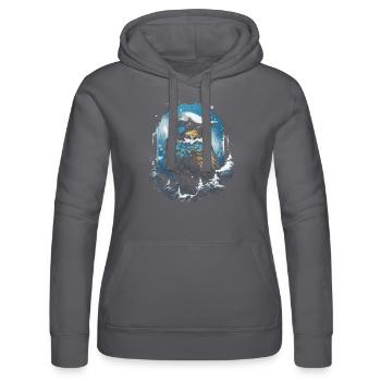Majestic Bird Illustration Bird Lover - Women’s Hooded Sweater by Russell - black - Front - Marisol (170cm)