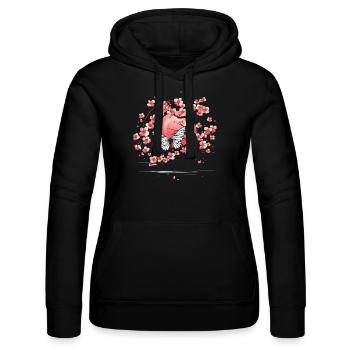 Japan Sakura Cherry Blossom Tree - Women’s Hooded Sweater by Russell - black - Front - Marisol (170cm)