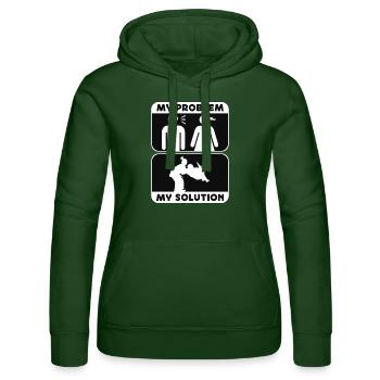 Judo Fighter My Problem My Pictogram Mom Judoka - Frauen Kapuzen Sweater von Russell - Flaschengrün - Vorne - Liana (172cm)