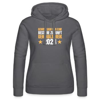 Gemeinsam Für Eine Bessere Zukunft Generalstreik - Frauen Kapuzen Sweater von Russell - Schwarz - Vorne - Marisol (170cm)