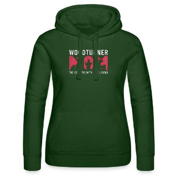 Woodturner Mom The Idol The Myth Loves Carpentry - Women’s Hooded Sweater by Russell - bottle green - Front - Liana (172cm)
