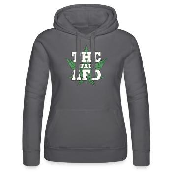 Für Cannabis Gegen AfD - Frauen Kapuzen Sweater von Russell - Schwarz - Vorne - Marisol (170cm)