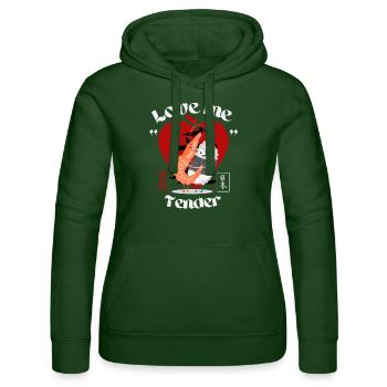 Sushi - love me tender - Women’s Hooded Sweater by Russell - bottle green - Front - Liana (172cm)