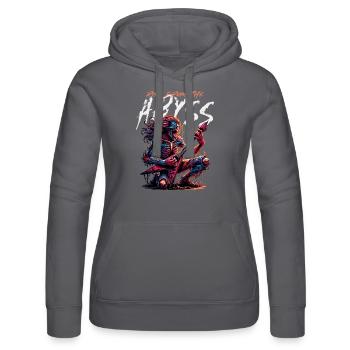 RISE FROM THE ABYSS - Women’s Hooded Sweater by Russell - black - Front - Marisol (170cm)