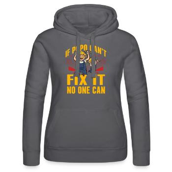Wenn Popo es nicht reparieren kann, kann es niemand - Frauen Kapuzen Sweater von Russell - Schwarz - Vorne - Marisol (170cm)