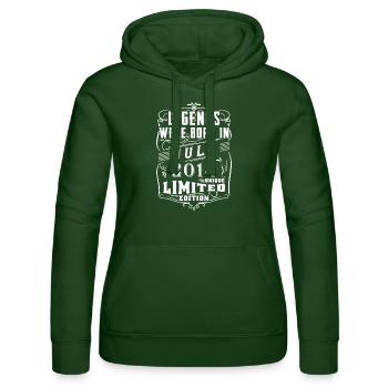 Geburtstag Juli 2014 Jahr Limited Edition - Frauen Kapuzen Sweater von Russell - Flaschengrün - Vorne - Liana (172cm)
