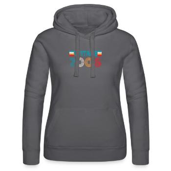 2006 Birthday Vintage - Women’s Hooded Sweater by Russell - black - Front - Marisol (170cm)