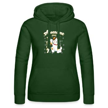 1967 Geburtstag Awesome since Katze Maneki neko - Frauen Kapuzen Sweater von Russell - Flaschengrün - Vorne - Liana (172cm)