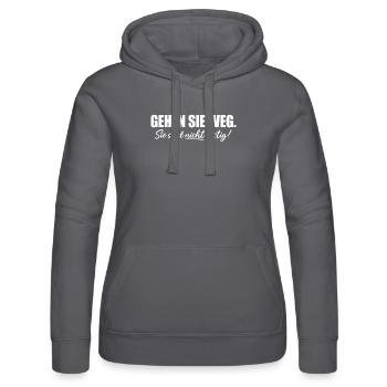 Gehen Sie Weg Sie Sind Nicht Lustig Joke Sarkasmus - Frauen Kapuzen Sweater von Russell - Schwarz - Vorne - Marisol (170cm)