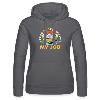 Book Editor I Read Books Like It's My Job Bookworm - Women’s Hooded Sweater by Russell - black - Front - Marisol (170cm)