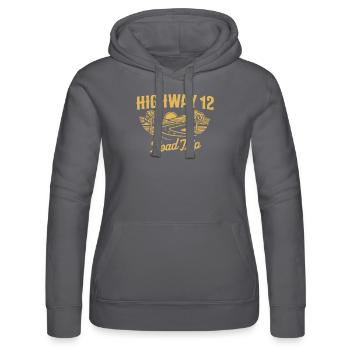 Highway 12 Road Trip Abenteuer - Frauen Kapuzen Sweater von Russell - Schwarz - Vorne - Marisol (170cm)
