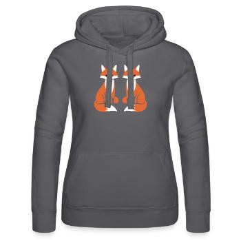 Zwei Füchse Fox Artistic Design - Frauen Kapuzen Sweater von Russell - Schwarz - Vorne - Marisol (170cm)