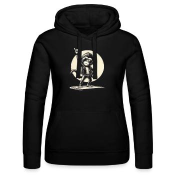 Rock, Rocker, Musique rock, Heavy metal, Rock Hand - Sweat à capuche Russell Femme - noir - Devant - Marisol (170cm)