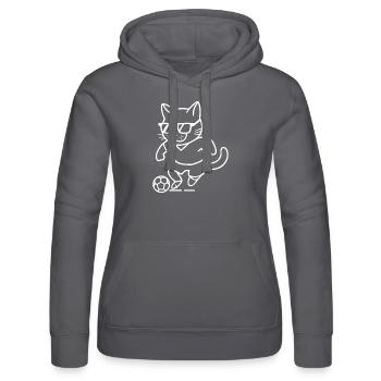 Chat avec des lunettes de soleil jouant au football : cool - Sweat à capuche Russell Femme - noir - Devant - Marisol (170cm)