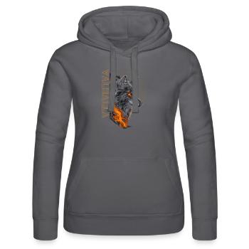 Vegvisir Kompass Wolf Runen Walhalla Wikinger - Frauen Kapuzen Sweater von Russell - Schwarz - Vorne - Marisol (170cm)