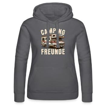 Camping Freunde - Frauen Kapuzen Sweater von Russell - Schwarz - Vorne - Marisol (170cm)