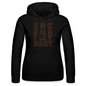 Work Hard Play Dart Dartsport - Frauen Kapuzen Sweater von Russell - Schwarz - Vorne - Marisol (170cm)