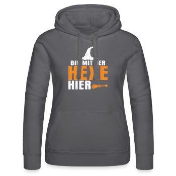 Ich Bin Mit Der Hexe Hier - Frauen Kapuzen Sweater von Russell - Schwarz - Vorne - Marisol (170cm)