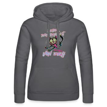 Katze Lieber durchgeknallt als einer von euch - Frauen Kapuzen Sweater von Russell - Schwarz - Vorne - Marisol (170cm)