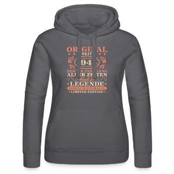 Original seit 1945 Jahrgang Geburtstag - Frauen Kapuzen Sweater von Russell - Schwarz - Vorne - Marisol (170cm)