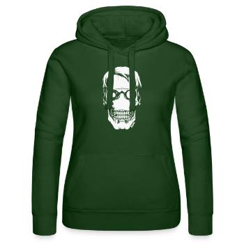 Cyber Skull – Crâne futuriste - Sweat à capuche Russell Femme - vert bouteille - Devant - Liana (172cm)