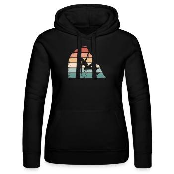 Climbing Girl – Empowered Women on the Rocks - Women’s Hooded Sweater by Russell - black - Front - Marisol (170cm)