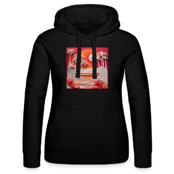 Plage d’Origami - Sweat à capuche Russell Femme - noir - Devant - Marisol (170cm)