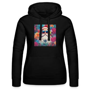 Père Noël cool avec des lunettes de soleil - Sweat à capuche Russell Femme - noir - Devant - Marisol (170cm)