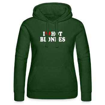 I love hot blondes - Sweat à capuche Russell Femme - vert bouteille - Devant - Liana (172cm)