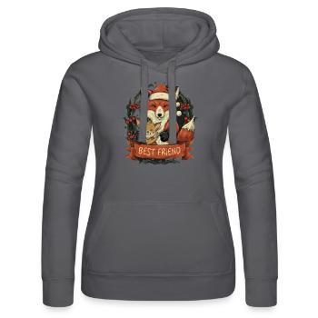 Fuchs & Kaninchen: Beste Freunde - Frauen Kapuzen Sweater von Russell - Schwarz - Vorne - Marisol (170cm)